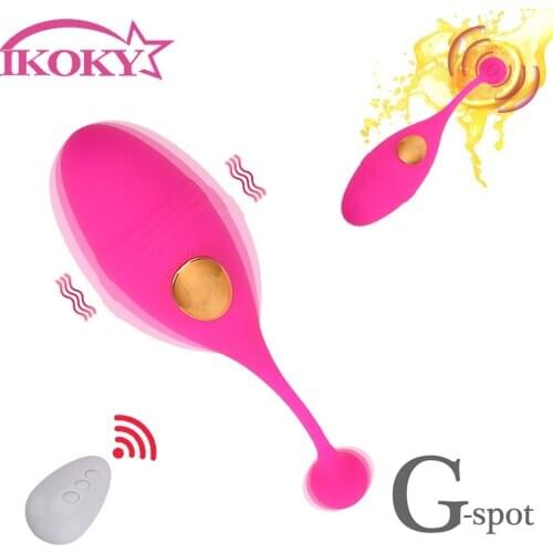 IKOKY Wireless Remote Vibrator Clitoris Stimulation Vaginal Tighten Exercise Wearable Dildo Vibrator 10 Speed Sex Toys for Women