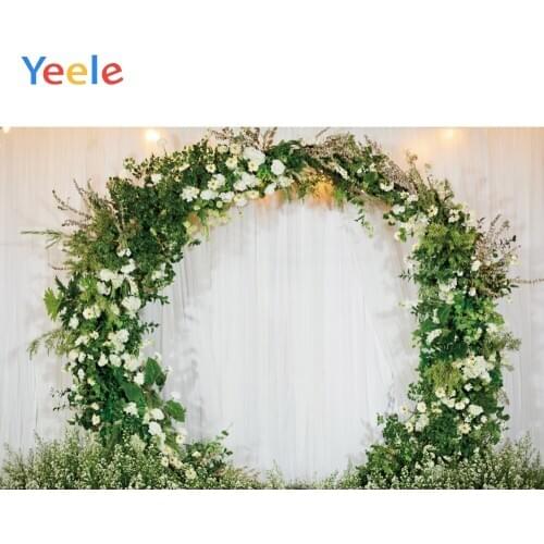Yeele Arch Door Flowers Grass Wedding Ceremony Photography Backgrounds Customized Photographic Backdrops for Photo Studio
