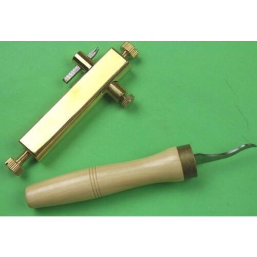 Violin maker tools, brass purfling and clean up groove knife, Luthier tools