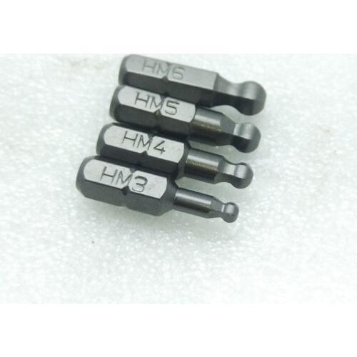 4Kinds L25mm Magnetic Ball Screwdriver Drill Screw Driver Bits H3 H4 H5 H6 - S2 Steel Hex Screwdriver Bits 1/4"Hand Repair Kit