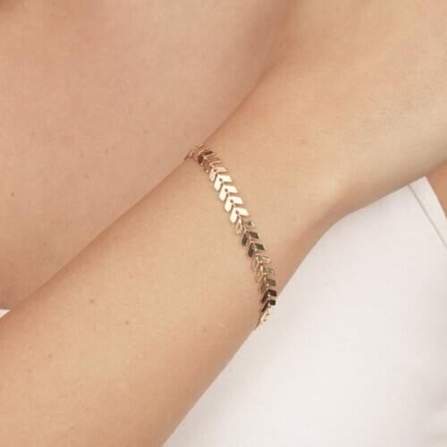2020 New Simple Arrow Sequins Bracelets Bangles Snake Bone Aircraft Chain Bracelet Bangle Jewelry For Women