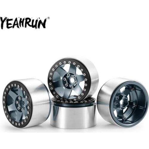 YEAHRUN Metal 6 Spokes 2.2 Beadlock Wheel Hub Rim for 1/10 RC Crawler Car Axial SCX10 II 90046 Wheels Tires Upgrade Parts