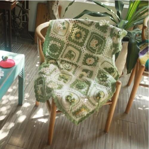 Original Handmade Crochet Flower Blanket Cushion Sofa Chair Decorations DIY Craft home&living Gift