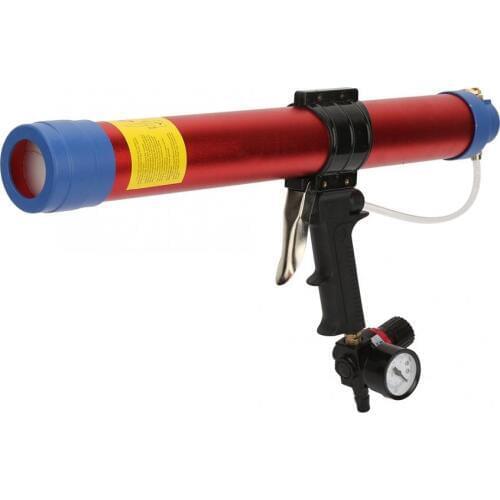 600ml Soft Glue Air Gun Pneumatic Sealant Gun Hand Caulking Tool with Speed Gauge for Architectural Decoration