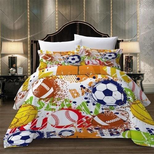 3D Sports Ball Bedding Duvet Cover With Pillowcases Twin Full Queen King Size Bedclothes 3pcs home textile