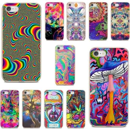 For Xiaomi poco X3 nfc F2 Pro M3 Mi 5X 6X Max Mix 1 2 2S 3 Mi5 Mi6 Mi3 Mi4 Silicone Case Cover abstract-Bright-LSD-Trippy