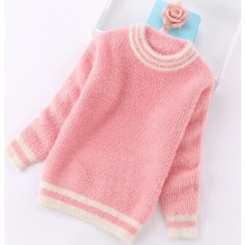 Girls Sweaters Winter Knit Sweater Long Sleeve Toddler Girls Autumn Clothes Girl kid Thick Knitted Fluffy Knitwear 2 6 7 9 Years