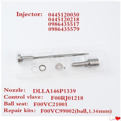 0445120030 (0986435517) Fuel Common Rail Injector Nozzle DLLA146P1339 and F00RJ01218 Valve Unit 120 Series Matching White Balls