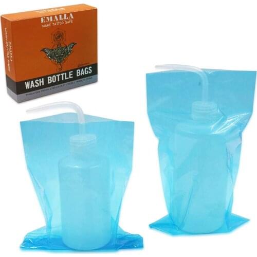 YUELONG 250 pcs Disposable Tattoo Wash Bottle Bags Covers Sleeves Squeeze Bottle Bag Cover Barrier for Tattoo Bottle Accessories