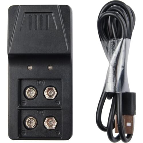 USB 9V 6F22 Battery Charger 2 Slot for 9V Rechargeable Li-lon and Ni-MH battery M2EC