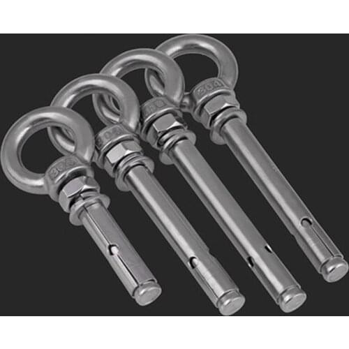 1Pcs M10 304 Stainless steel Swell Screw Belt loop hook up Lengthen universal Ring Swells bolt Length 60mm-150mm