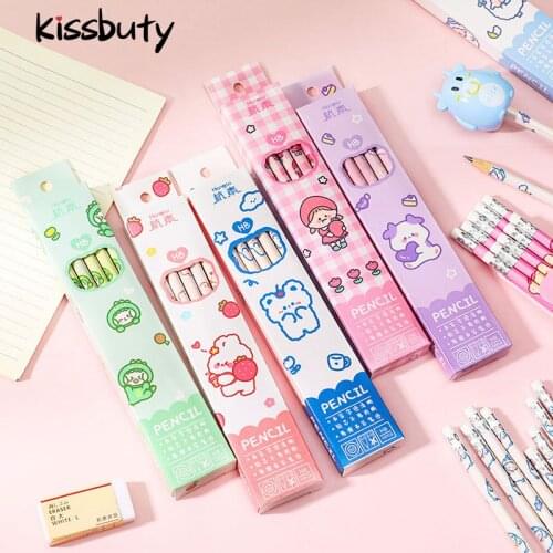 10Pcs/Set Cute Kawaii Cartoon Animals HB Pencil Sketch Items Drawing Stationery Student School Office Supplies for Kids Gift