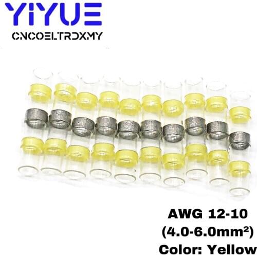 10pcs SST-S41 Heat Shrink Butt Wire Connectors Waterproof Tinned Copper Solder Seal Terminals 12-10 AWG