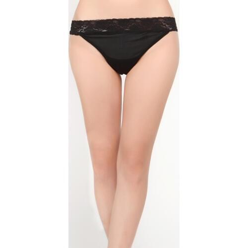 100% real Silk Knitted T pants Womens Sexy low Waist Lace Underwear Indented and breathable health panties