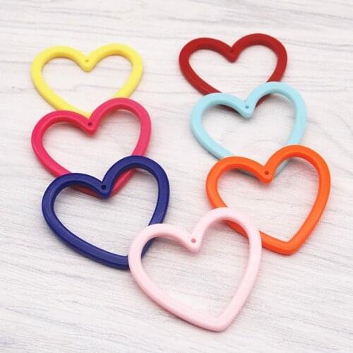 20Pcs Acrylic hollow heart unfinished diy earring parts 30*30mm