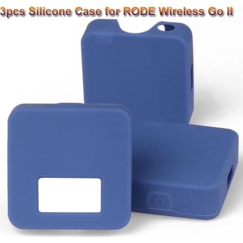 3PCS/SET Silicone Case for RODE Wireless Go II Microphone Portable Soft Protective Cover Frame for RODE Wireless Go Accessories