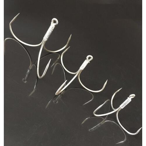 3Pcs sea fishing lure fishing gear without barb treble hooks three anchor hook