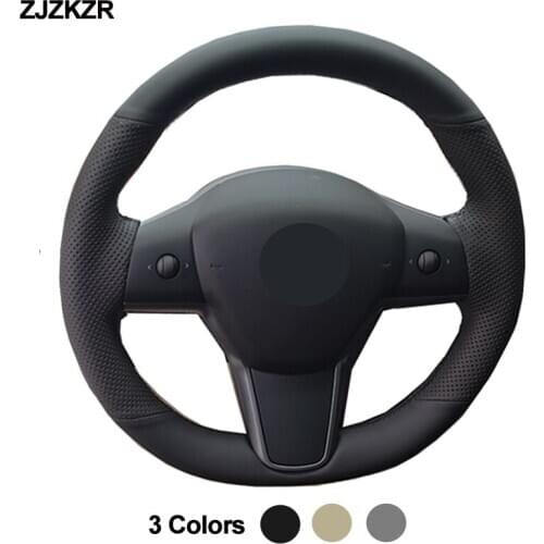 Car Auto Steering-Wheel Cover Wrap Volant For Tesla Model 3 Model3 2020 2019 2018 2017 Non-slip Wear-resistant Car Accessories