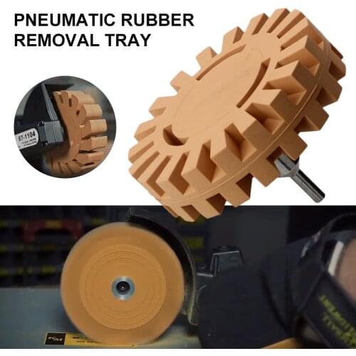 Car Rubber Eraser Wheeldecal Sticker Remover Vinyl Sticker Remover Pad With Drill Bit Adapter For Pneumatic Tools 4 Inch 20 Mm