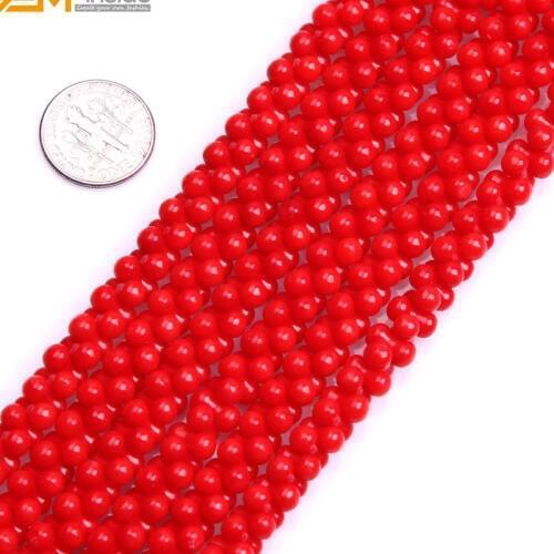 Gem-inside Natural Smooth Bone Shape Red Coral Beads For Jewelry Making 4x8mm 15inches DIY Jewellery
