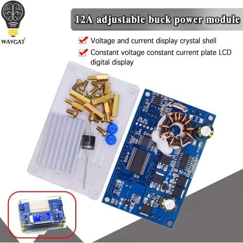 CC CV Buck Converter DC-DC 5.3-32V to 1.2-32V 12A 160W Step Down Power Supply Module Voltage Regulator LCD Transformer with Case