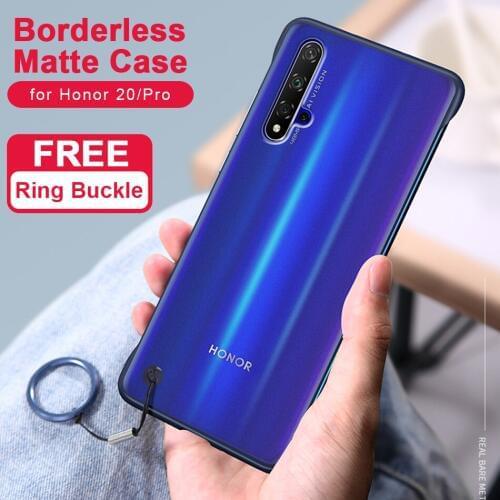 Honor 20 Frameless Case For Huawei Honor 20 Pro Case Ultra-thin Matte Transparent PC Shockproof Back Cover For Honor 20 Case