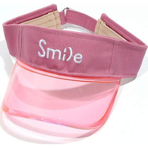 2-8Yrs Kids Outdoor Visor Hat Cute Smile Plastic Sun Visor Cap for Boys Girls Purple Black White Blue Pink Red