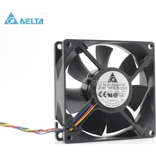 For delta AFB0812SH 8025 8cm 80mm 12V 0.51A Dual ball fan power supply chassis Cooling Fan 4 Pin Pwm fan