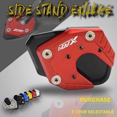 For Honda X-ADV XADV 750 2017 2018 Motorcycle CNC Aluminum Side Stand Enlarger Kick Stand Extension Plate Enlarge Pad Red Gold