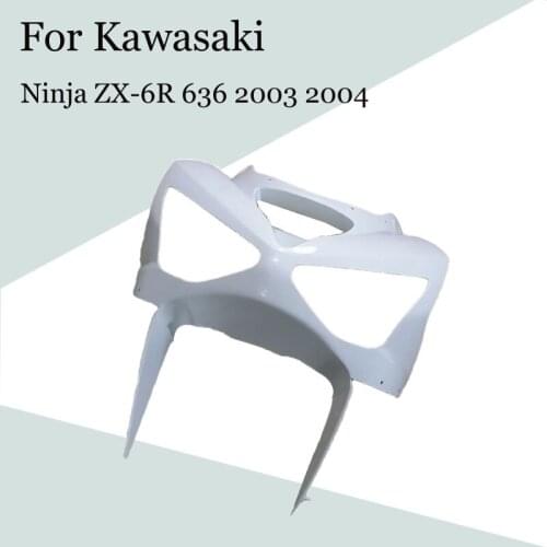For Kawasaki Ninja ZX-6R 636 2003 2004 Motorcycle Head Fairing Nose Front Upper ABS Injection Fairing ZX 6R 03-04 Accessories