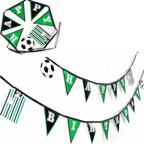 Football Theme Happy Birthday Banner Flag Banner Sports Theme Party Banner Soccer Garland for Kids Room Boys Photo Prop