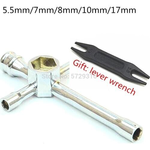 80129 5.5mm 7mm 8mm 10mm 17mm Large Wrench Hex Socket Repairing Tools for 1/10 Nitro Electronic HSP RC Truck Buggy On-road Car