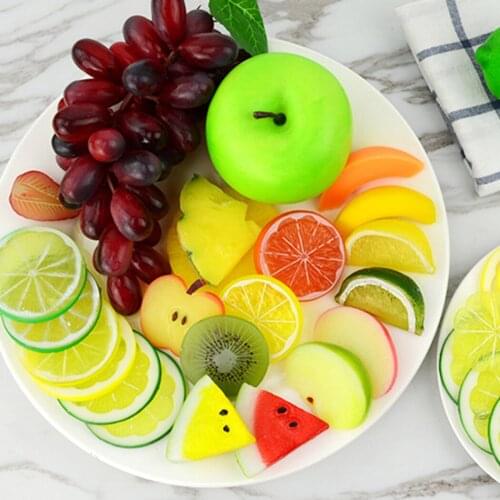 20Pcs/Set Artificial Fruit Simulation Lemon Slices Kiwi Christmas Decoration Fruit Ornament Kitchen Wedding Fake Lemon Supplies