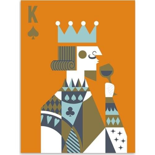 Nordic style painting for Room decor Canvas Painting Abstract Poker King Queen Couple Love Poster Printed wall art picture
