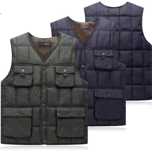 Sleeveless Jacket For Men Winter velvet Windbreaker Parka Warm Thick Vest Male Casual Outerwear Snow Waistcoat With Pockets