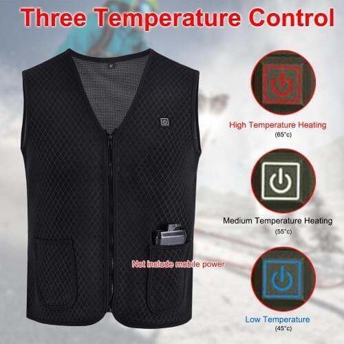 Magnetic Therapy Heated Vest Relief Pain Far Infrared Heating Electric Vest Jacket for Motorcycle or Outdoor Camping Winter Coat