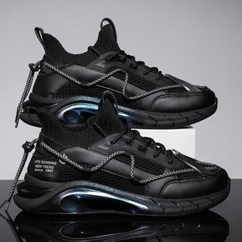 Mens Mesh Running Shoes Breathable Dad Sneakers Street Style Summer Autumn Outdoor Walking Trendy Lace-up Chunky Trainers Male