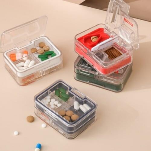 Pill Cutter Tablet Division Medicine Grinding Medicine Packing Kit Portable Household Mini Medicine Cutting Artifact PillStorage