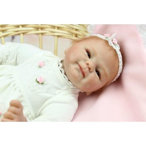 NPKCOLLECTION 40CM Soft Body Silicone Reborn Baby Doll Toy For Girls Vinyl Newborn Girl Babies Dolls Kids Gift Girl Brinquedos