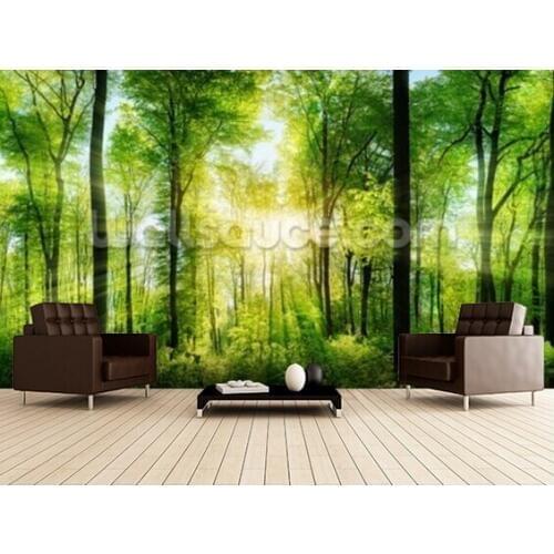 Custom natural wallpaper,Forest Panoramic with Sunbeams ,3D modern wallpaper for living room bedroom restaurant wall wallpaper