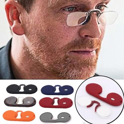 Portable Comfortable Soft Silicone Clip Nose Presbyopic Glasses Key Chain Mens and Womens Reading Glasses +1.0,+2.0,+3.0