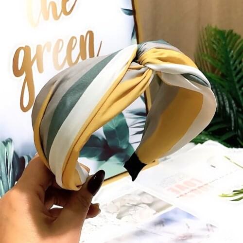 Headbands For Women Girls Korean Wide Fabric Hair Bands Accessories Fashion Striped Cross Diademas Bandeau Cheveux Wholesale