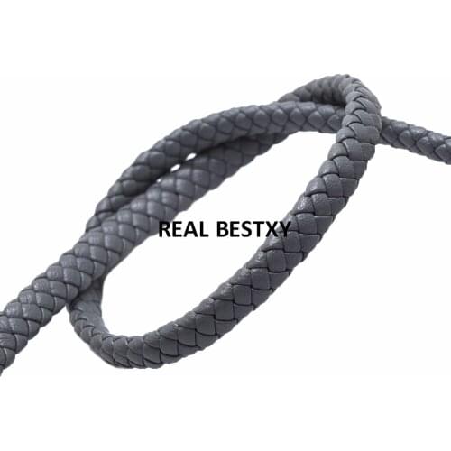 5m/lot approx: 7*4mm gray Flat Leather Cord & Rope Diy Jewelry Findings Accessories Fashion Jewelry Making Material For Bracelet