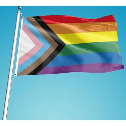 Rainbow Flag 90x150cm Gay rainbow Progress Pride flag Gay Lesbian Trans