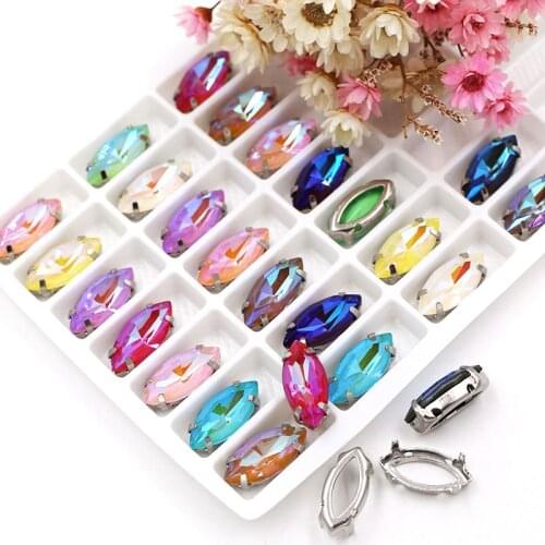 Hot sale Leaf shape K9 glass crystal strass rhinestones sliver base flatback Mocha fluorescence sewing rhinestones for clothing