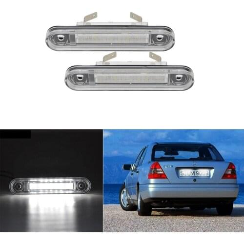 2PCS LED License Plate Lamp for BENZ E Class W124 1984-1987, For E Class W201 1992-1997 ,For C Class W202 1993-1997