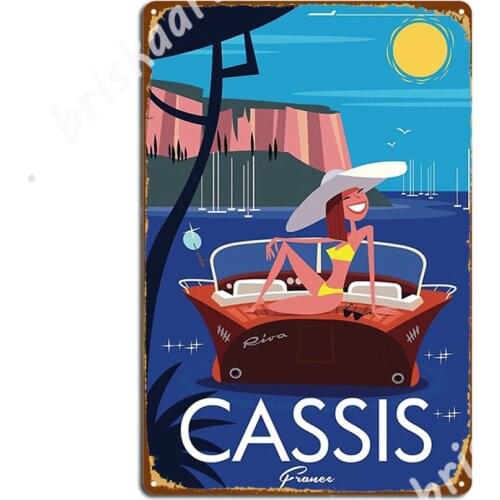 Cassis France Poster Metal Signs Wall Mural Home Custom Wall Plaque Tin sign Posters