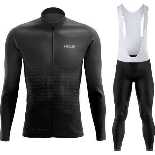 2021 HUUB Cycling Jersey Set Breathable Cycling Clothing Autumn Spring Long Sleeve Men Road Bike Shirt Suit Bicycle Tights MTB