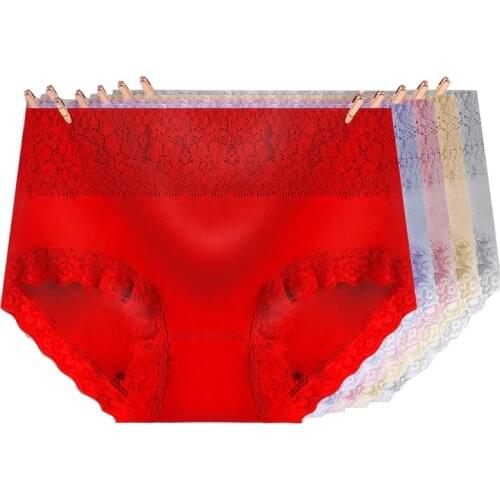 High Waist Women Panties Pure Cotton Soft Breathable Seamless Sexy Lace Womens Comfort Underwear Body Shaper Female Lingerie