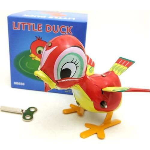 Vintage Retro Little duck Tin toys Classic Clockwork Wind Up Duck Model Collection Tin Toy For Adult Kids Collectible Gift
